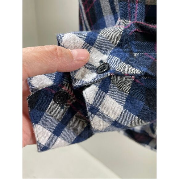 Rails Navy Tartan Plaid Button Down Shirt Size S - Picture 6 of 9